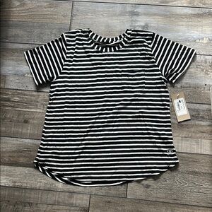 Albion basic tee- Black and White Striped T-Shirt